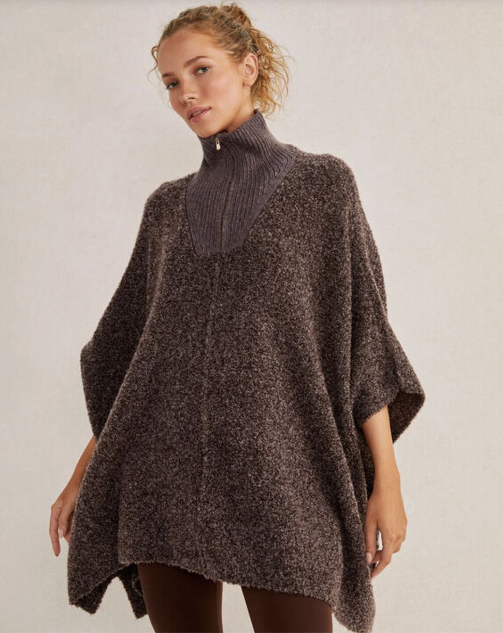 Haven well within poncho brown L/XL merino boucle wool cashmere